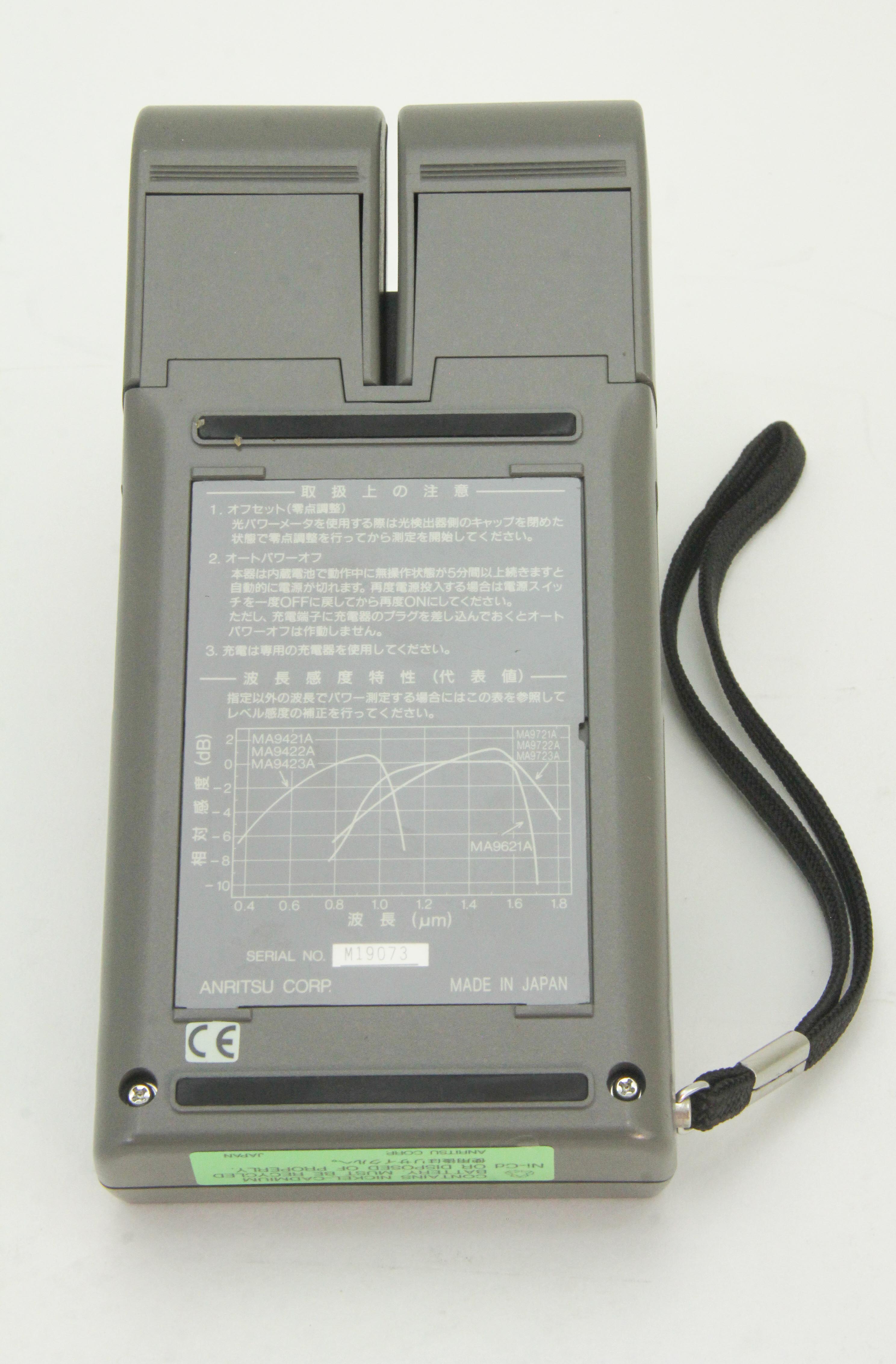 10461 ANRITSU OPTICAL HANDY POWER METER W/ADAPTOR ACCESSORIES